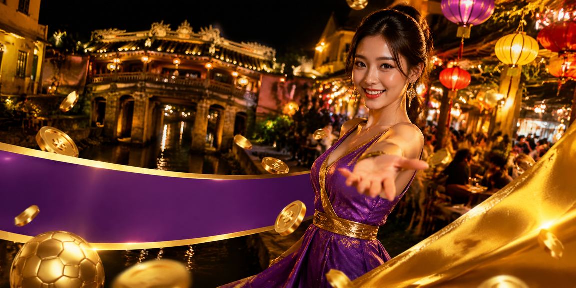 Người dùng chơi casino trực tuyến tại chợ đêm Hội An trên điện thoại