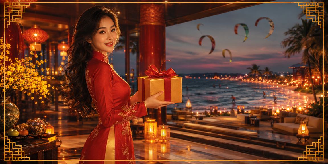 Không khí chợ đêm Mũi Né với ánh đèn rực rỡ gợi cảm giác sôi động của thể thao và giải trí