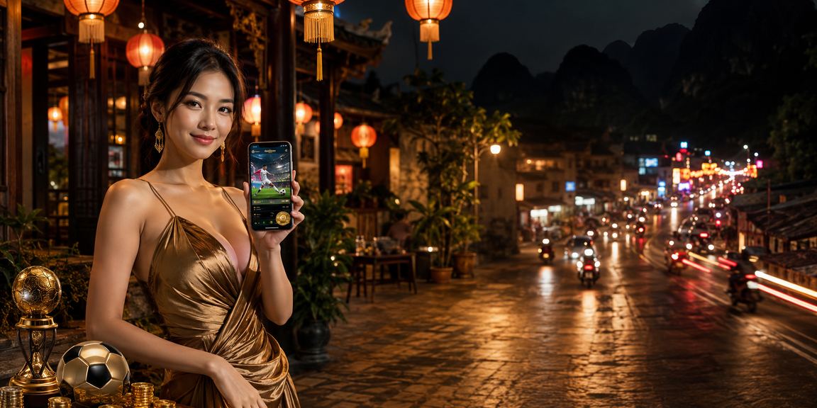 Khán giả theo dõi trận bóng đá tại chợ đêm Ninh Bình